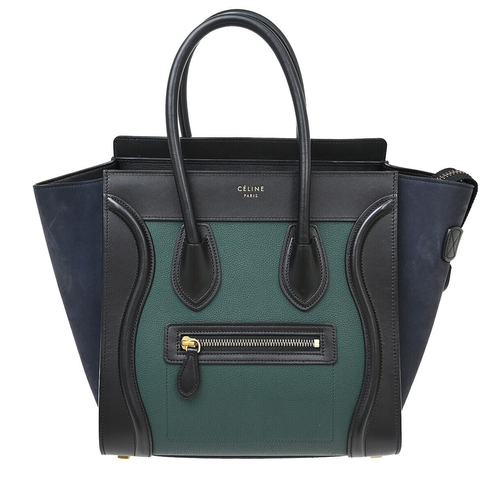 Celine Tricolor Shoulder Luggage Leather